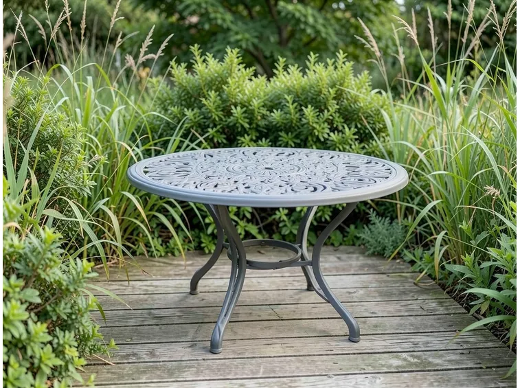 Tavolino ovale da giardino in alluminio