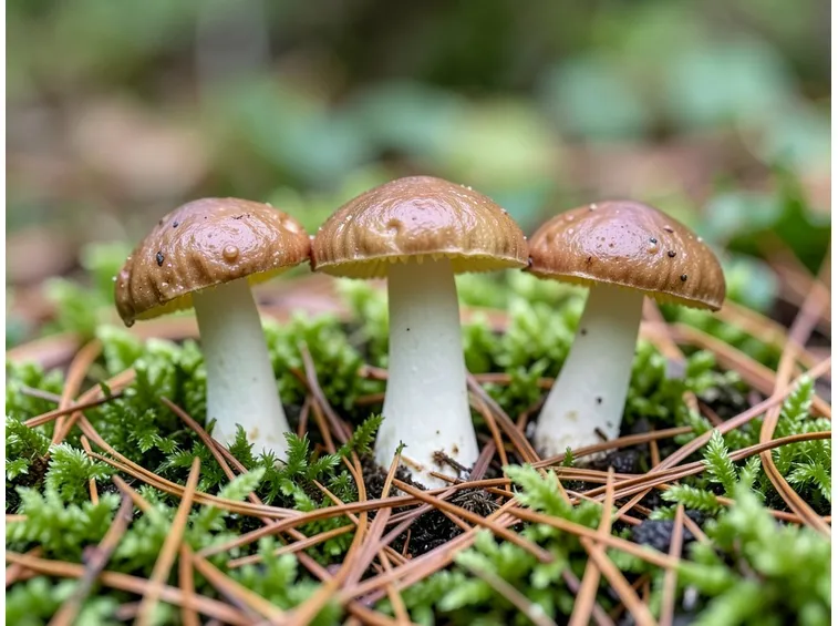 Esemplari di Suillus collinitus, specie che può essere confusa con il Suillus granulatus
