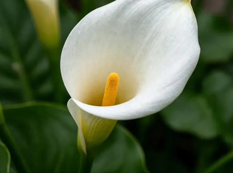 Lo spadice della calla è l'infiorescenza vera e propria della pianta.