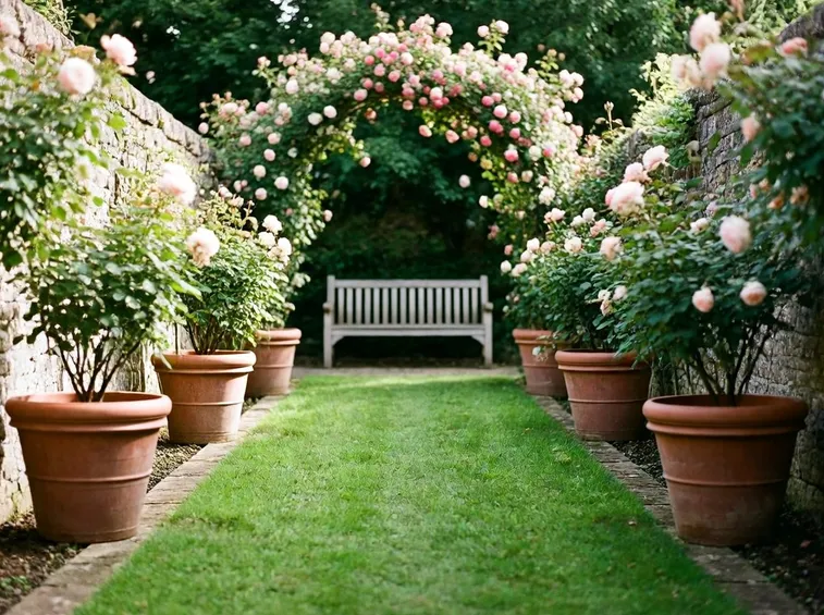 Giardino con rose