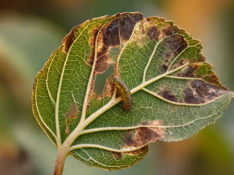 foglie danneggiate dalla limacina