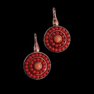 Orecchini "Echo" . Corallo rosso, corallo antico di Sciacca, argento 925/1000