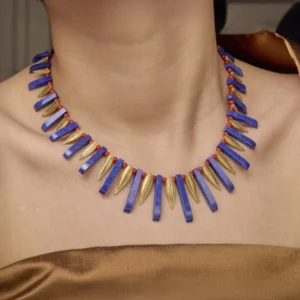 Collier "Etrusca Blu" lapislazzuli, corallo, argento 925/1000