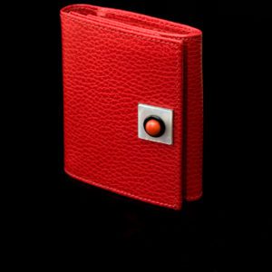 Portafoglio "Pocket" pelle di vitello, madreperla, onice, corallo, argento 925/1000