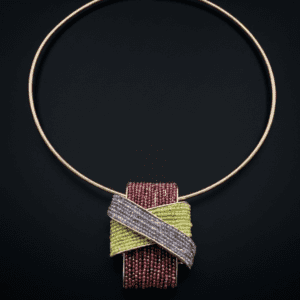 Collier "Cross" granato, peridoto, quarzo iolite e argento 925/1000